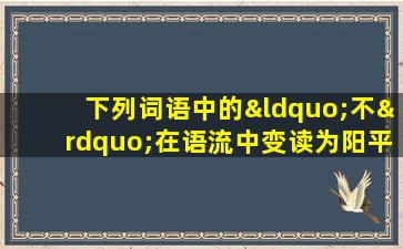 下列词语中的“不”在语流中变读为阳平的是( )